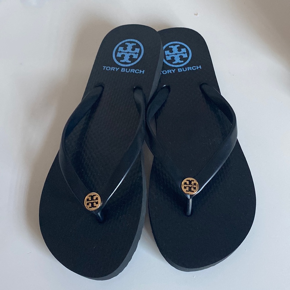 NEW! Tory Burch Black Flip Flops
